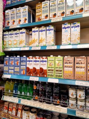 Vegan milks at Salı Pazarı in Istanbul