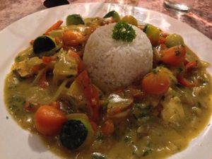 Thai Curry With Tofu (vegan) at Sano Banano in Montezuma