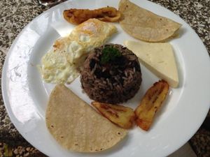 Typical Costa Rican Breakfast (vegetarian) at Sano Banano in Montezuma
