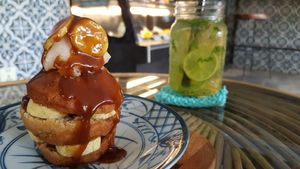 For more information, a menu and opening hours visit the-vegan-travelers.com at Bayon Pastry School Coffee Shop in Siem Reap