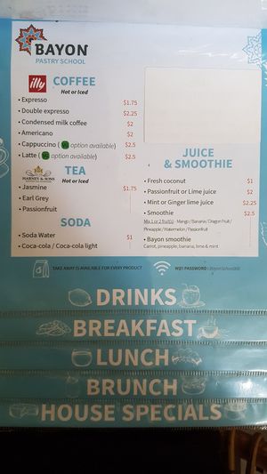 For more information, a menu and opening hours visit the-vegan-travelers.com at Bayon Pastry School Coffee Shop in Siem Reap