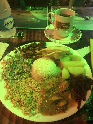 Vegan rice&curry at Meewitha Cool Spot in Weligama