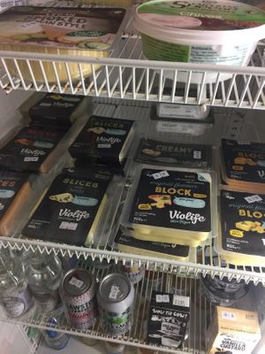 Vegan cheese at Wyedean Healthfoods in Cinderford