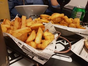 Deluxe and french fries at El Antojao Burger in Gran Canaria