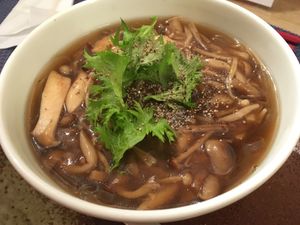 Mushroom ramen with glass noodles. at Marichou-K in Kanazawa