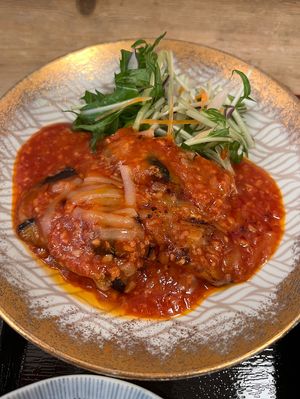 Eggplant in chilli sauce - my favourite. Really cheesy too    at Marichou-K in Kanazawa
