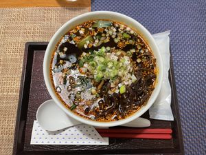 Ramen with mushroom and tofu added!  at Marichou-K in Kanazawa