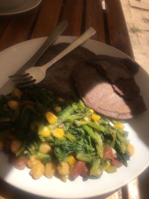 Delicious vegan food  at Karma Cafe in Palolem