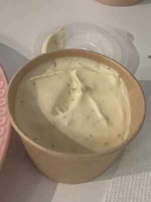 Garlic dip - very yummy!  at Amico's Pizza in Toronto