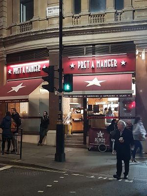front at Pret A Manger - Trafalgar Square in London