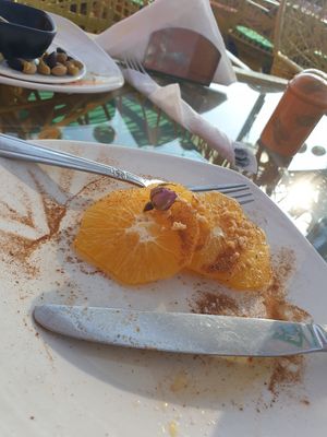 Orange slices (Half eaten) at Koulchi Zine in Marrakech