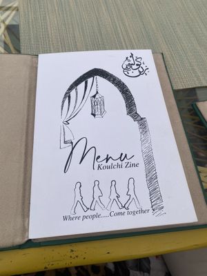 Menu  at Koulchi Zine in Marrakech