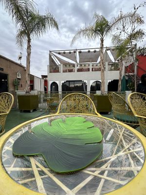 View from table at lower rooftop  at Koulchi Zine in Marrakech