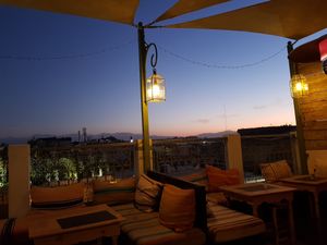 Rooftop terrace view at Koulchi Zine in Marrakech