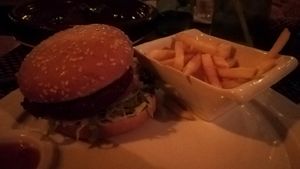 Good vegan burger at Koulchi Zine in Marrakech