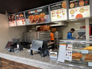 Prep and order counter   at Pizza Pizza in Guelph