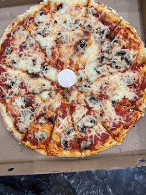 Vegan Pizza with dairy free Cheeze and mushrooms   at Pizza Pizza in Guelph