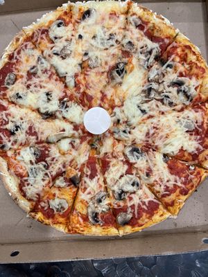 Vegan Pizza with dairy free Cheeze and mushrooms  at Pizza Pizza in Guelph