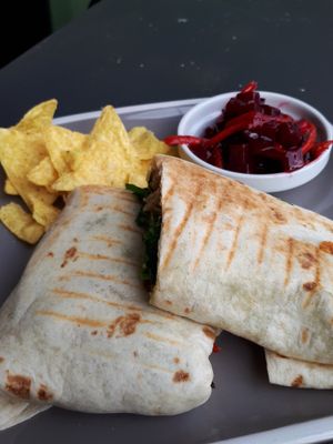 So many lush vegan wraps to choose from  at Caffè No 3 @ Home in Durham