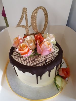 Vegan birthday cake at Caffè No 3 @ Home in Durham