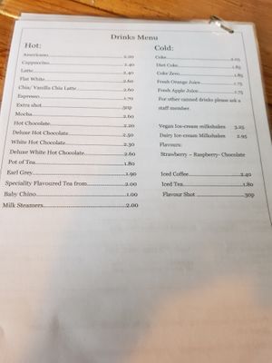 Menu2 at Caffè No 3 @ Home in Durham