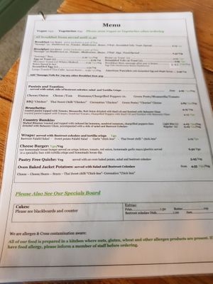 Menu 1 at Caffè No 3 @ Home in Durham