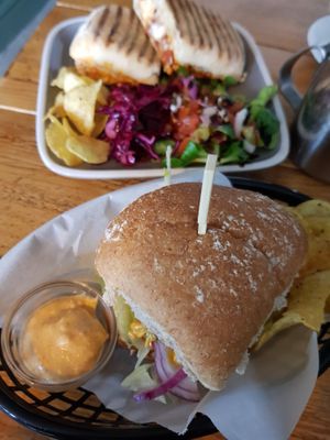 Veggie burger at Caffè No 3 @ Home in Durham