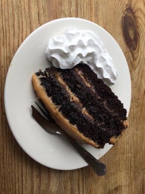 Caramel and chocolate cake  at Caffè No 3 @ Home in Durham