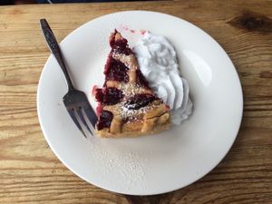 Cherry lattice  at Caffè No 3 @ Home in Durham