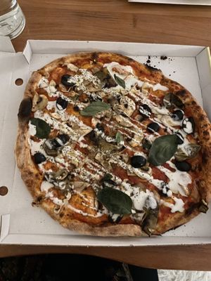 Vegan Pizza Capricciosa (15€)  at Sotto in Berlin