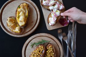 We have a seasonal menu with appetizers, homemade pasta dishes, risotto and much more. Here are some of the rotating bruschetta options.  at Sotto in Berlin