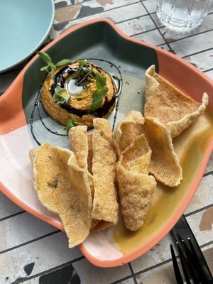 Vegan brunch hummus  at Untied in Sydney