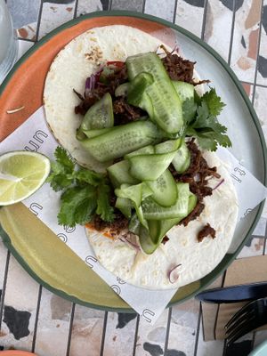 Vegan brunch tacos   at Untied in Sydney