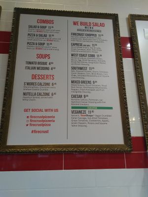 Menu at Firecrust in Lloydminster