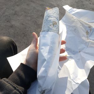 Babaghanoush and cigköfte wrap at Vegan Food Revolution in Cologne