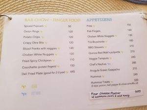 Menu at White Banana Beach Club in Siargao