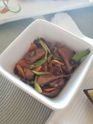 Sliced franks (sausage) and veggies (vegan) at White Banana Beach Club in Siargao