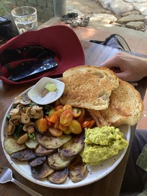 Veggie breakfast with eggs removed  at Seapony Bungalow in Koh Rong