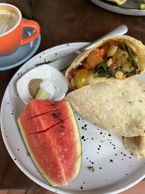Roast vegetable wrap   at Seapony Bungalow in Koh Rong