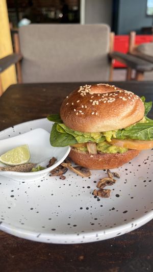 Avocado bagle, mushrooms instead of bacon  at Seapony Bungalow in Koh Rong