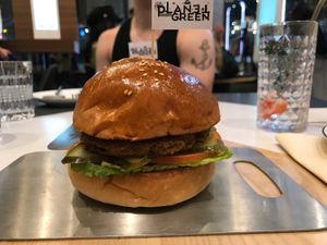Impossible burger with no egg and no cheese  at Planet Green in Shenzhen