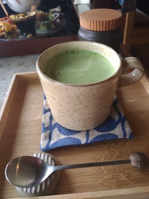 macha soy latte  at Inagurashi in Tokyo