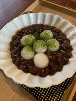 Red bean dish at Inagurashi in Tokyo