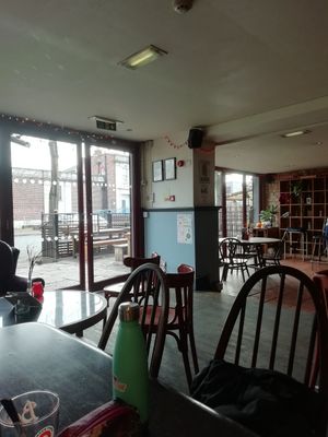 Interior showing different flooring levels at The Font in Chorlton