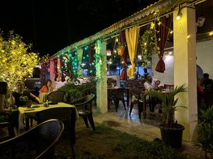 Outside sitting area  at Holy Rabbit in Varkala