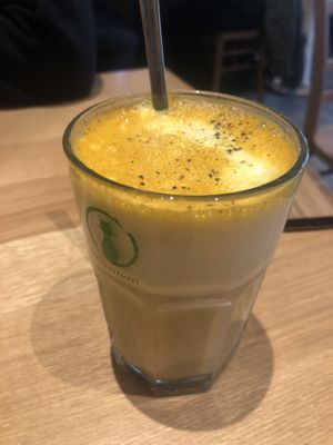 Turmeric Latte (4,50€)  at Katzentempel - Leipzig Ost in Leipzig