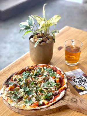 Hickory Smoked Cheeken Pizza at Loving Earth Cafe in Fort Kochi