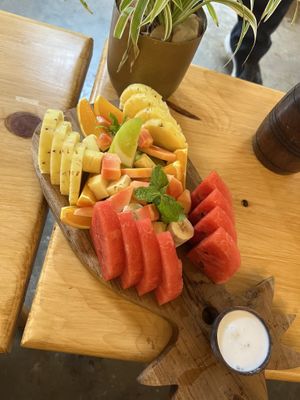 Chakra fruit platter   at Loving Earth Cafe in Fort Kochi