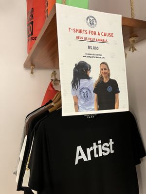 T-shirts for rescue animals  at Loving Earth Cafe in Fort Kochi