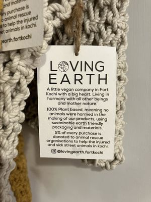 Products for animals  at Loving Earth Cafe in Fort Kochi